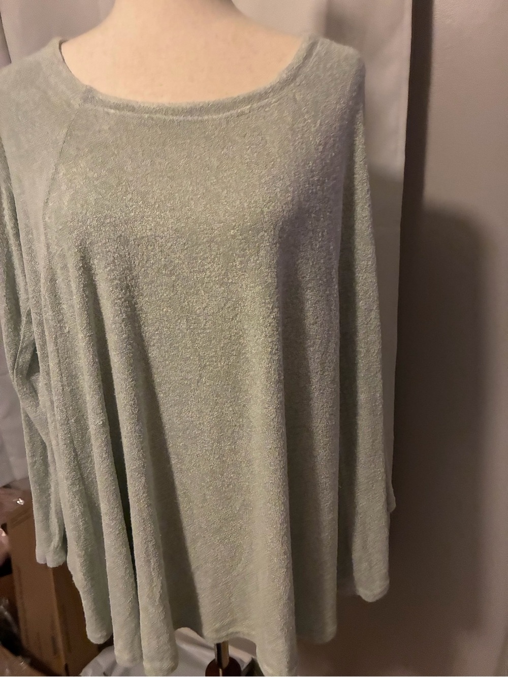 Free People Relaxed Sage Green Long Sleeve Pullover